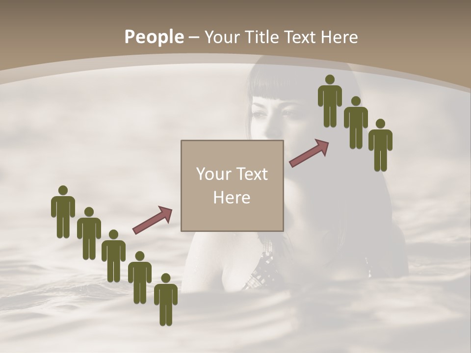 A Woman In The Water With Her Eyes Closed PowerPoint Template