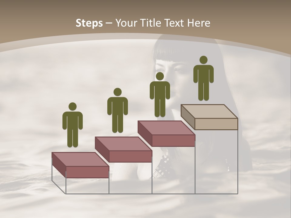 A Woman In The Water With Her Eyes Closed PowerPoint Template