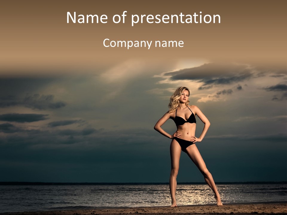 Water Swimsuit Tan PowerPoint Template