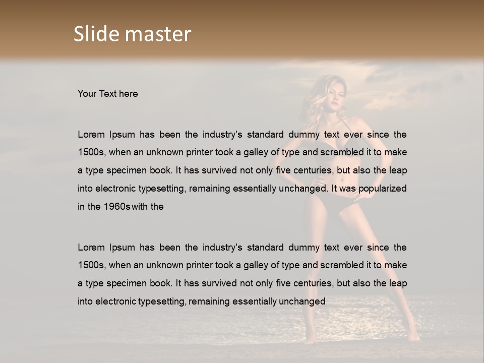Water Swimsuit Tan PowerPoint Template