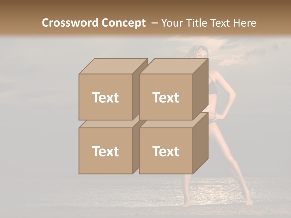 Water Swimsuit Tan PowerPoint Template