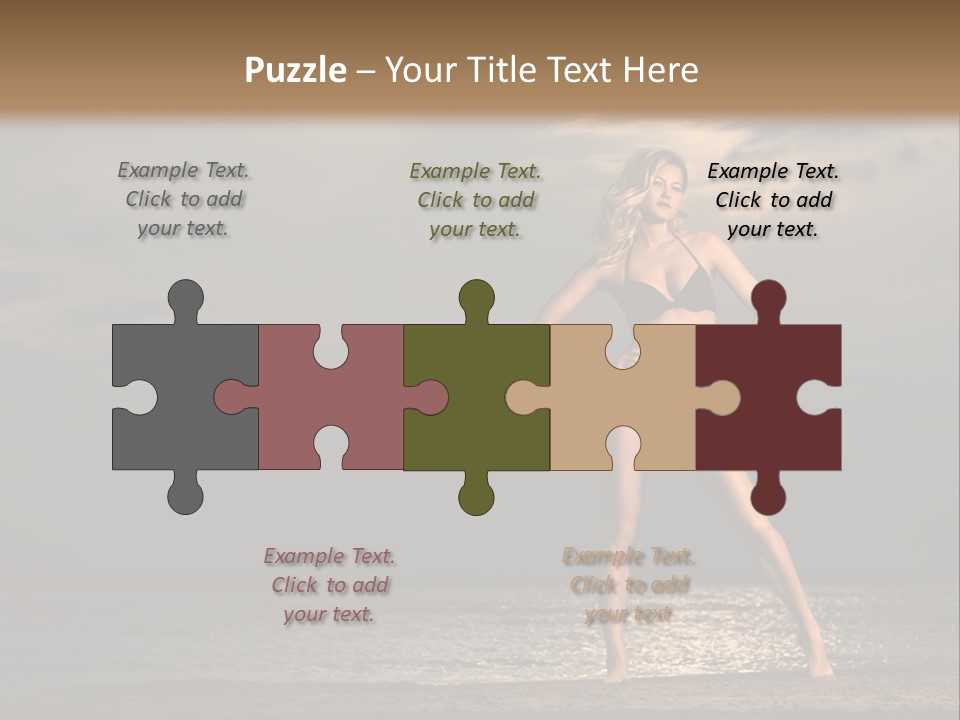 Water Swimsuit Tan PowerPoint Template