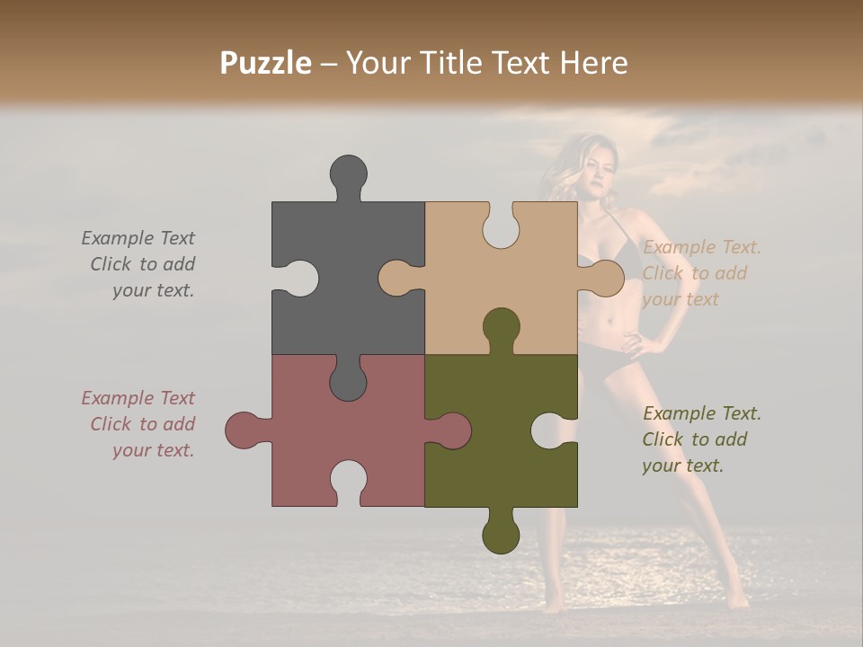 Water Swimsuit Tan PowerPoint Template