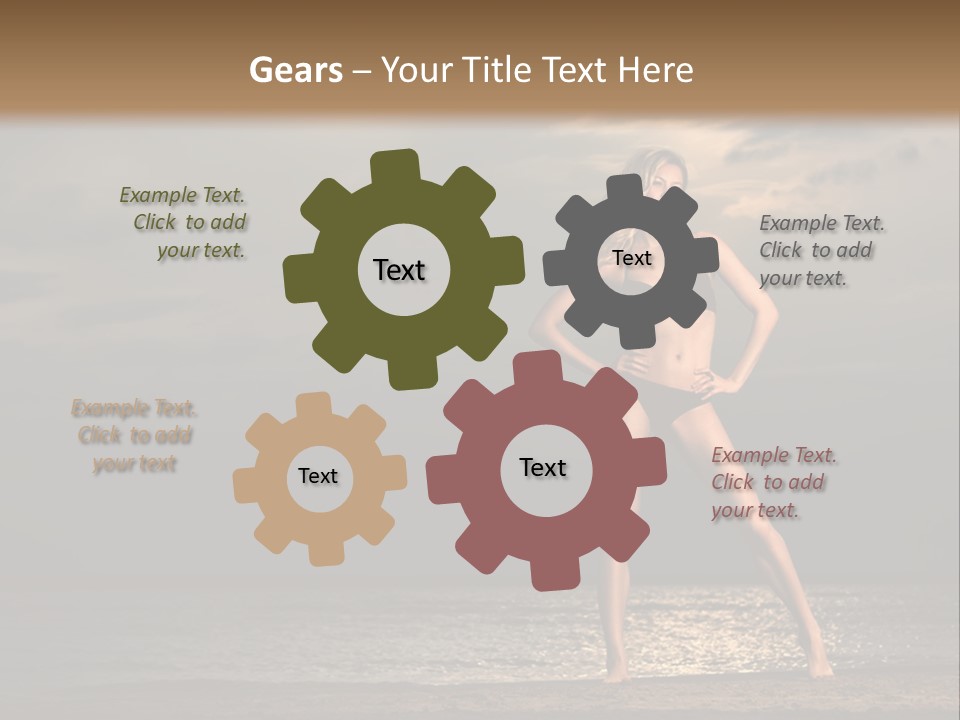 Water Swimsuit Tan PowerPoint Template