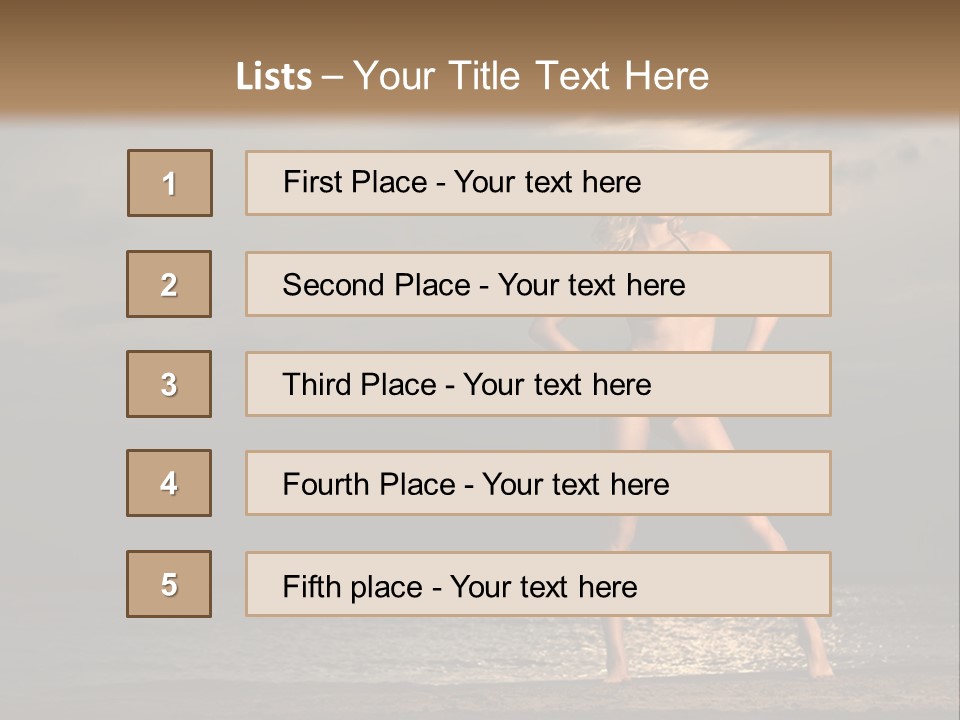 Water Swimsuit Tan PowerPoint Template