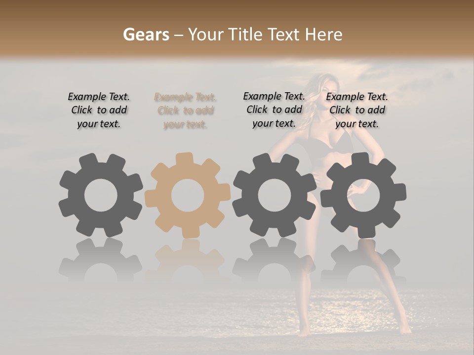 Water Swimsuit Tan PowerPoint Template