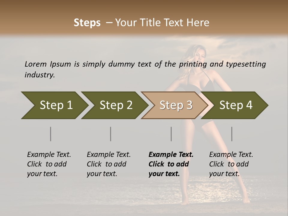 Water Swimsuit Tan PowerPoint Template