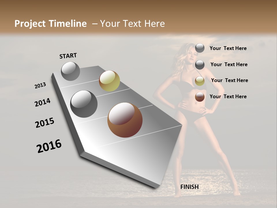 Water Swimsuit Tan PowerPoint Template