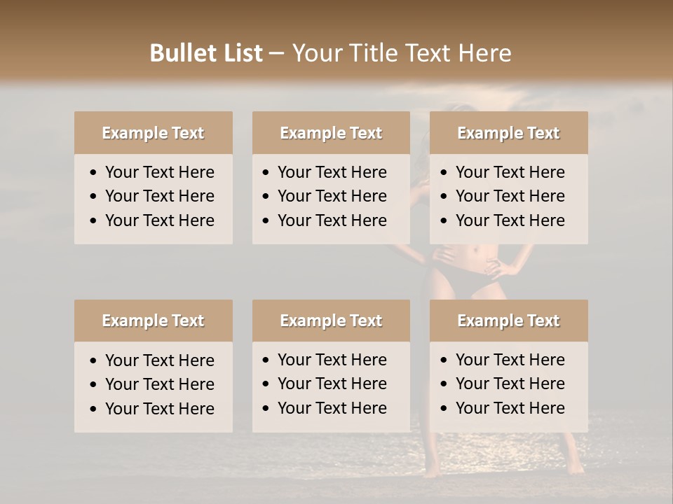 Water Swimsuit Tan PowerPoint Template