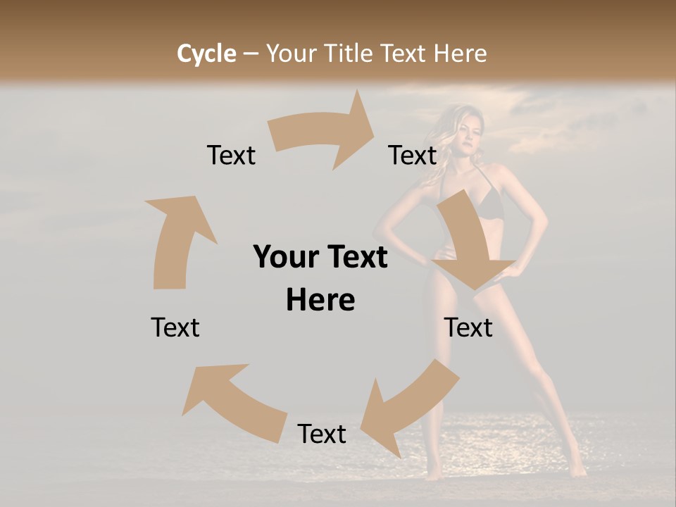 Water Swimsuit Tan PowerPoint Template