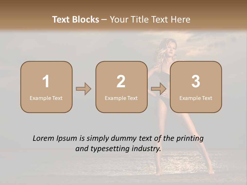 Water Swimsuit Tan PowerPoint Template