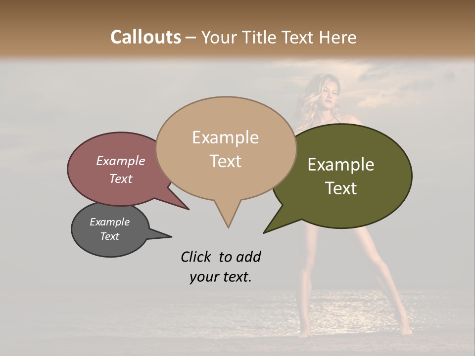 Water Swimsuit Tan PowerPoint Template