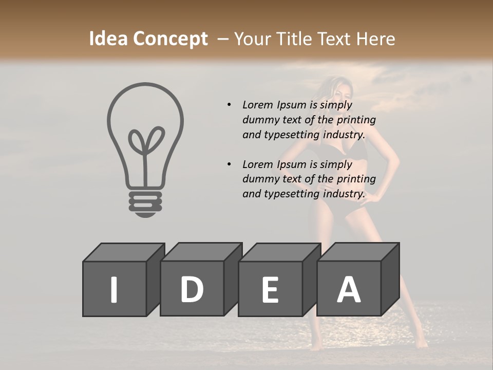 Water Swimsuit Tan PowerPoint Template