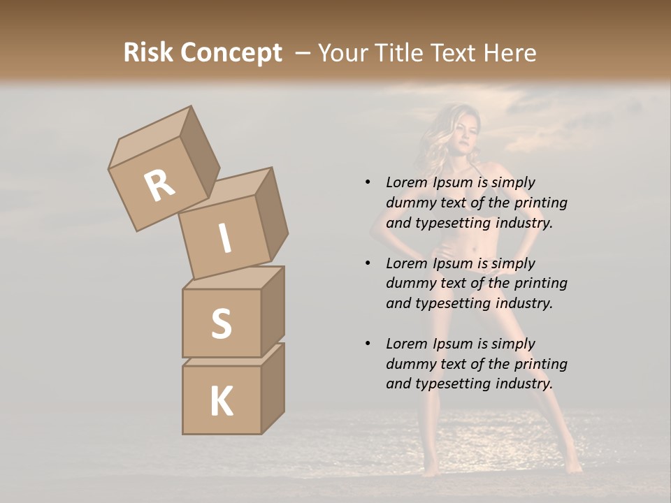 Water Swimsuit Tan PowerPoint Template