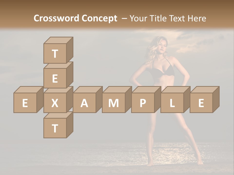 Water Swimsuit Tan PowerPoint Template