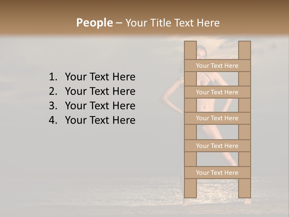 Water Swimsuit Tan PowerPoint Template