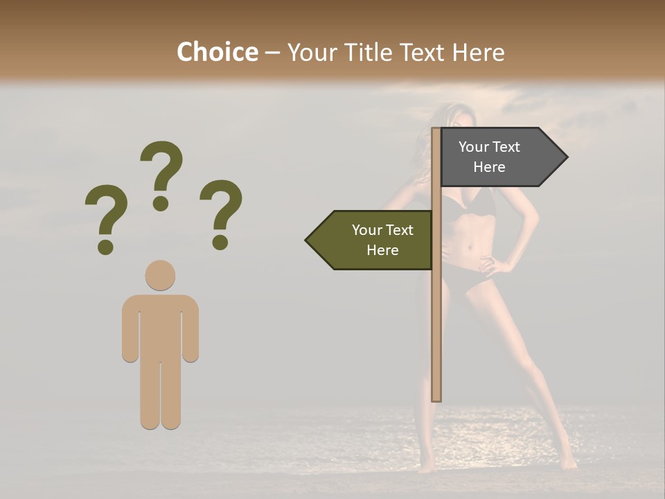 Water Swimsuit Tan PowerPoint Template