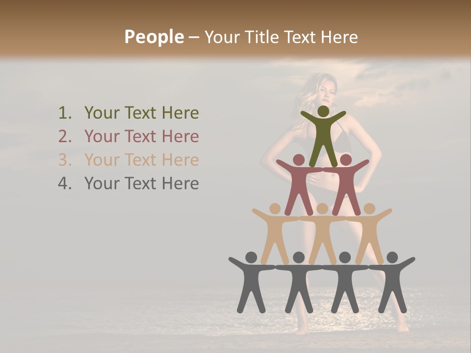 Water Swimsuit Tan PowerPoint Template