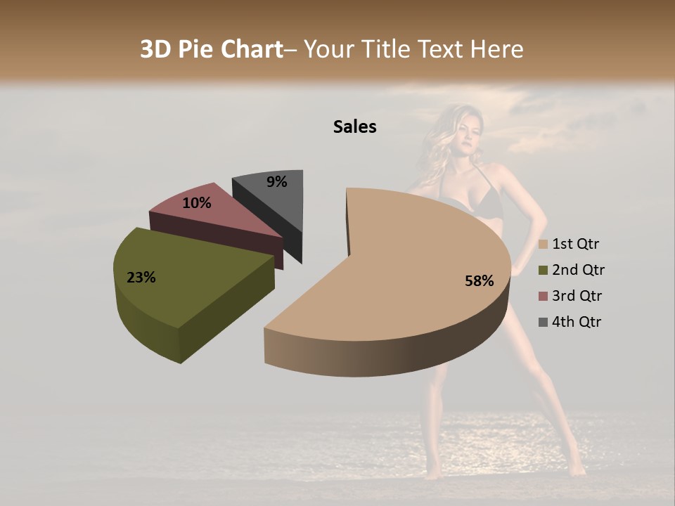Water Swimsuit Tan PowerPoint Template