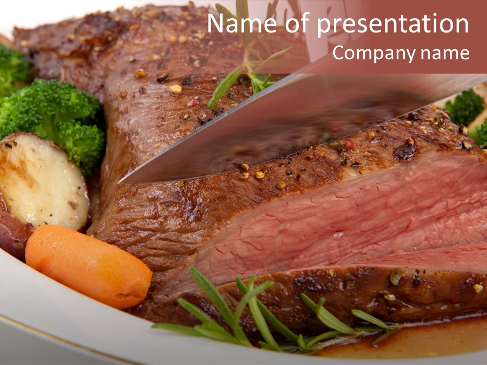 Roast Beef Meat PowerPoint Template