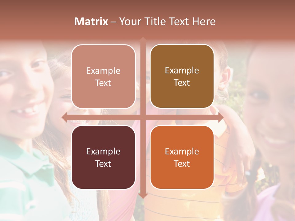 A Group Of Young Children Standing Next To Each Other PowerPoint Template