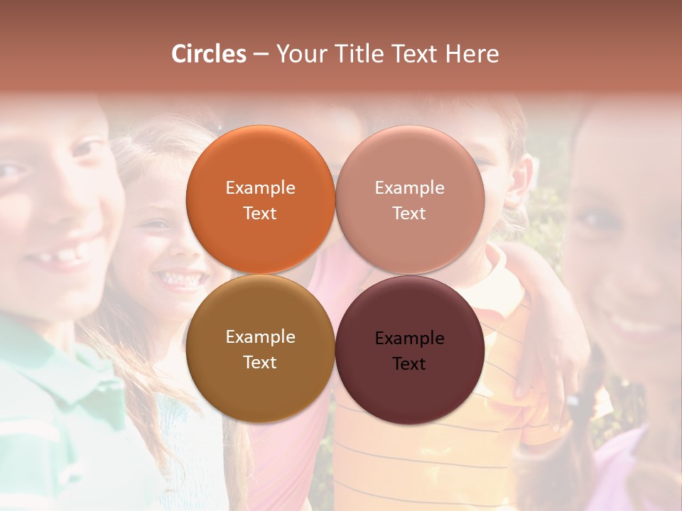 A Group Of Young Children Standing Next To Each Other PowerPoint Template