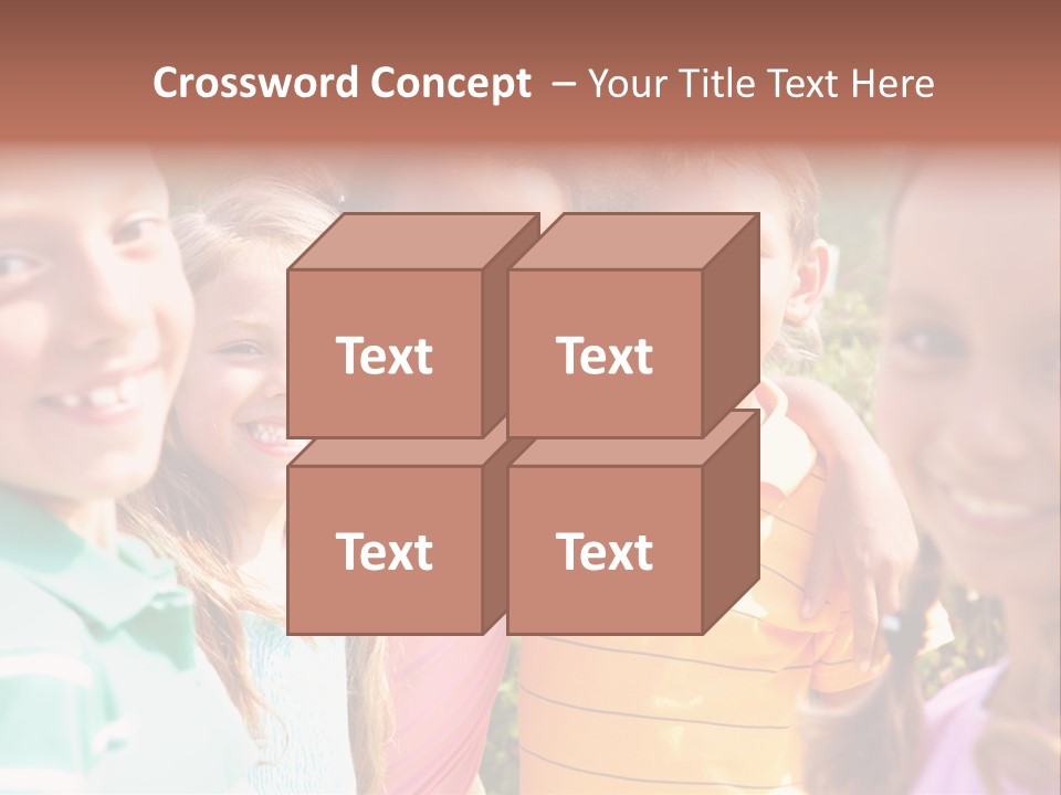 A Group Of Young Children Standing Next To Each Other PowerPoint Template