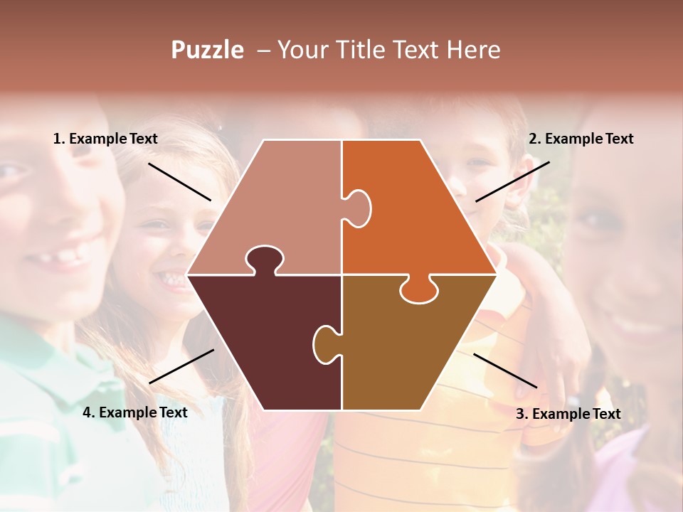 A Group Of Young Children Standing Next To Each Other PowerPoint Template