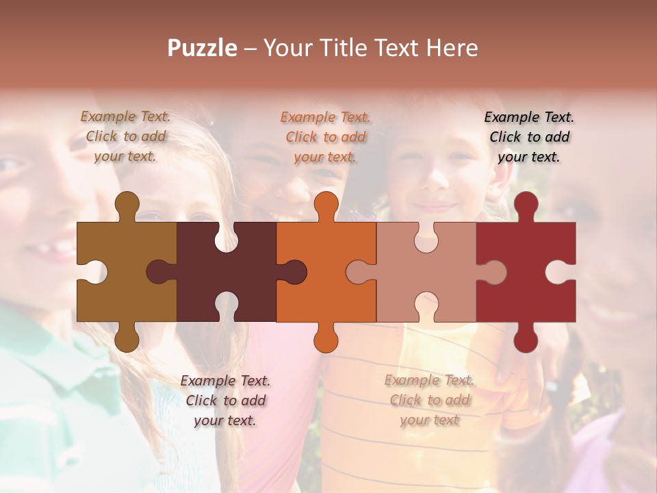 A Group Of Young Children Standing Next To Each Other PowerPoint Template