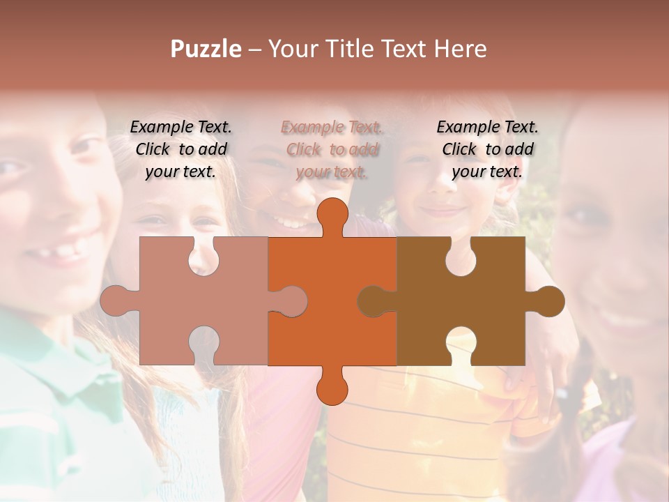 A Group Of Young Children Standing Next To Each Other PowerPoint Template