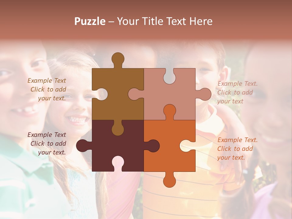 A Group Of Young Children Standing Next To Each Other PowerPoint Template