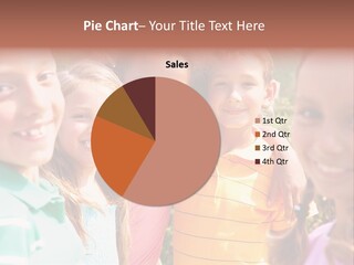 A Group Of Young Children Standing Next To Each Other PowerPoint Template