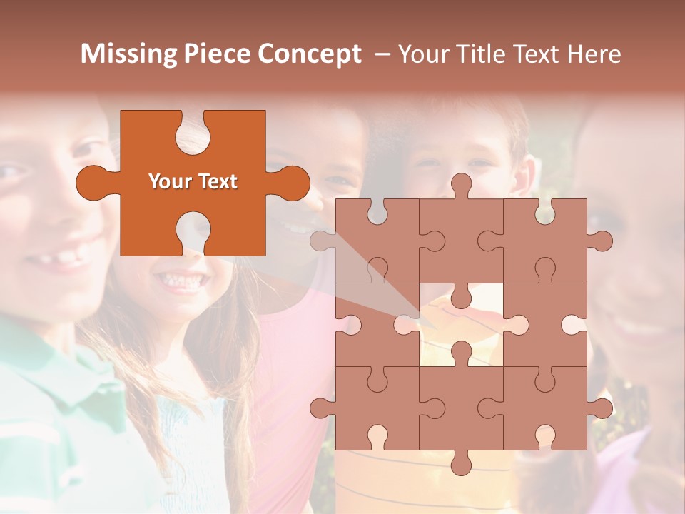 A Group Of Young Children Standing Next To Each Other PowerPoint Template