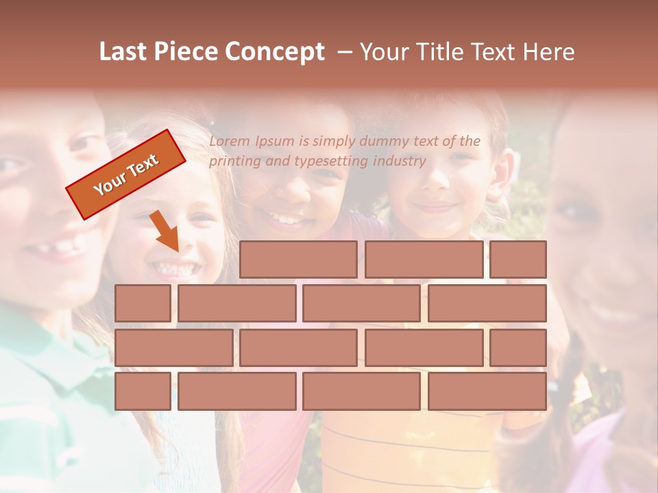 A Group Of Young Children Standing Next To Each Other PowerPoint Template