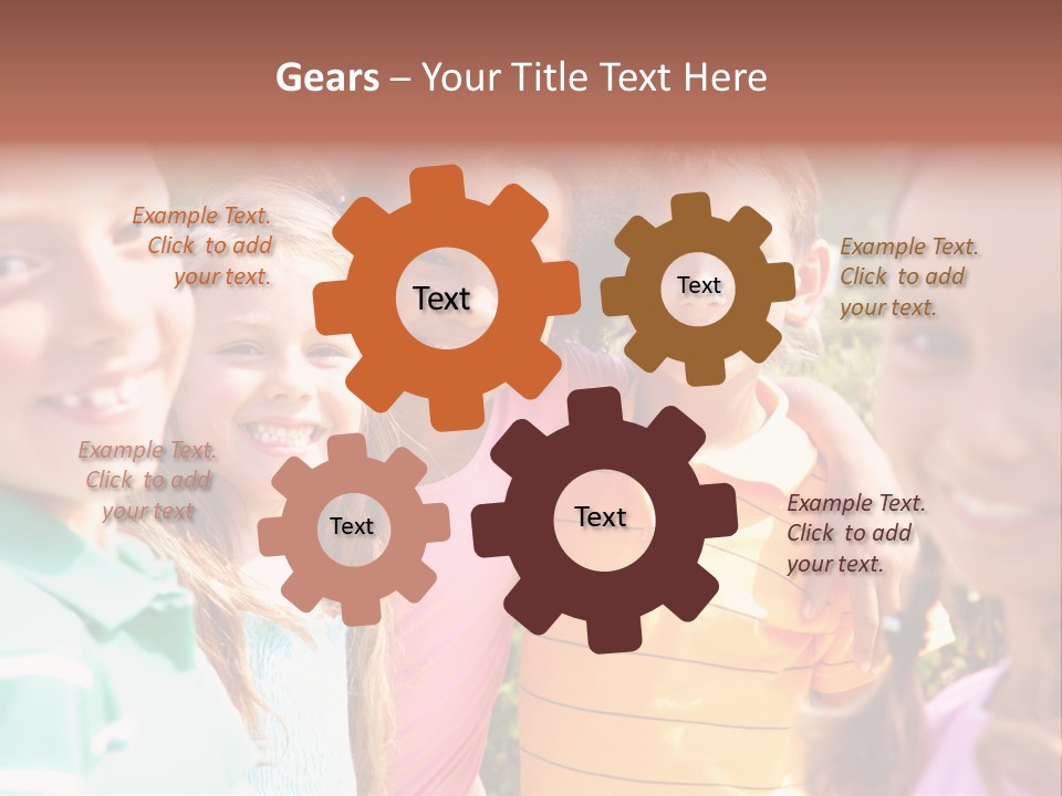A Group Of Young Children Standing Next To Each Other PowerPoint Template