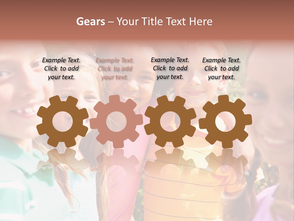 A Group Of Young Children Standing Next To Each Other PowerPoint Template