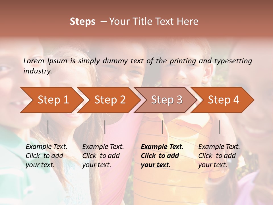 A Group Of Young Children Standing Next To Each Other PowerPoint Template