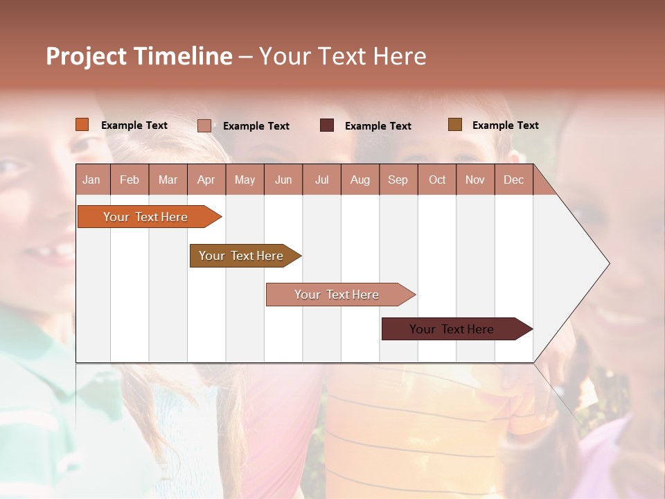 A Group Of Young Children Standing Next To Each Other PowerPoint Template