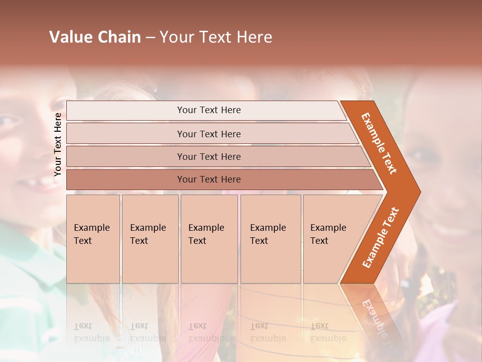 A Group Of Young Children Standing Next To Each Other PowerPoint Template
