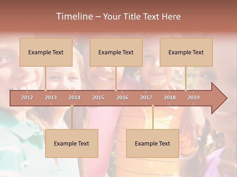 A Group Of Young Children Standing Next To Each Other PowerPoint Template