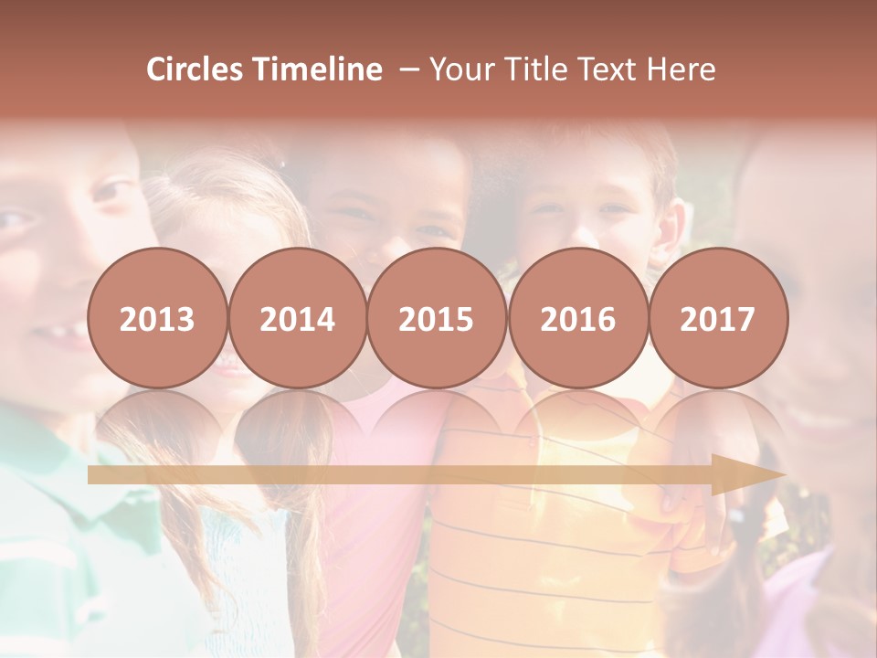A Group Of Young Children Standing Next To Each Other PowerPoint Template