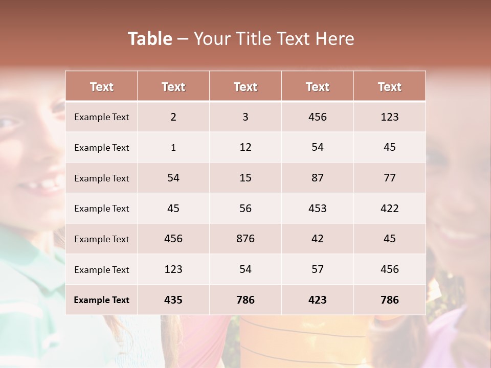 A Group Of Young Children Standing Next To Each Other PowerPoint Template