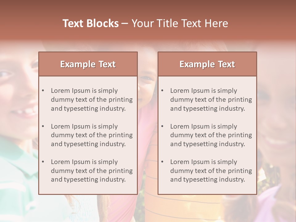 A Group Of Young Children Standing Next To Each Other PowerPoint Template