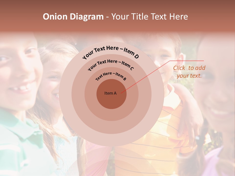 A Group Of Young Children Standing Next To Each Other PowerPoint Template