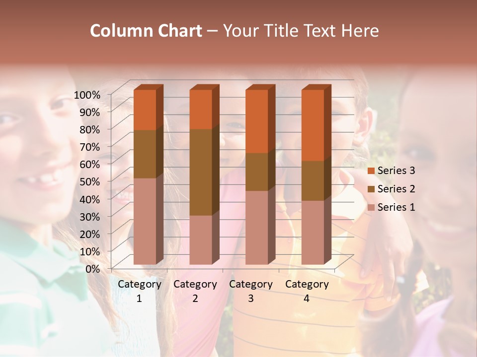 A Group Of Young Children Standing Next To Each Other PowerPoint Template