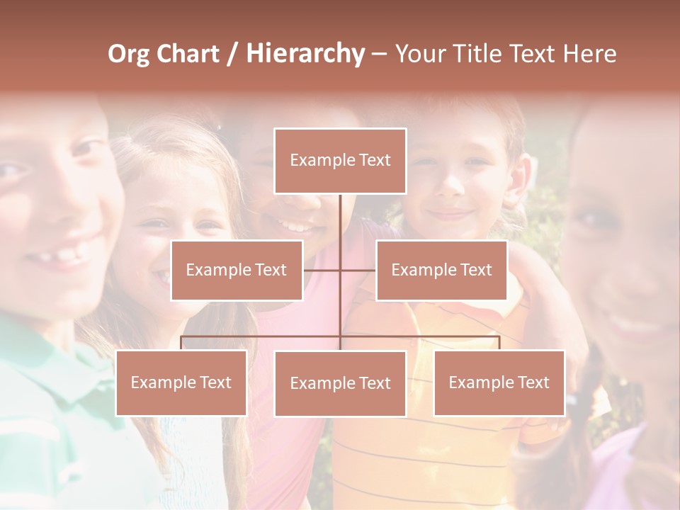 A Group Of Young Children Standing Next To Each Other PowerPoint Template