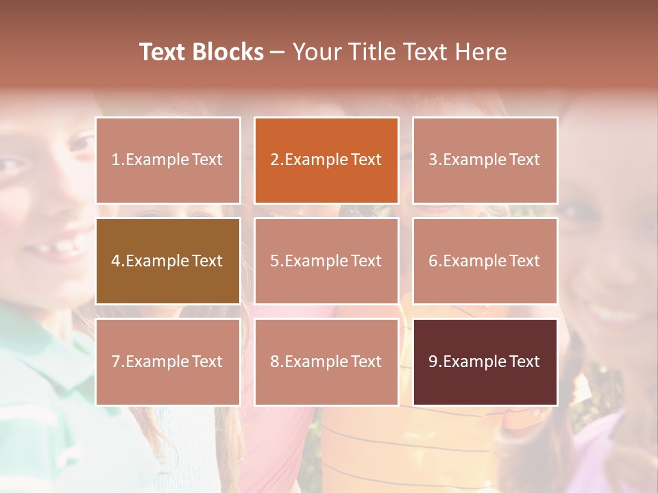 A Group Of Young Children Standing Next To Each Other PowerPoint Template