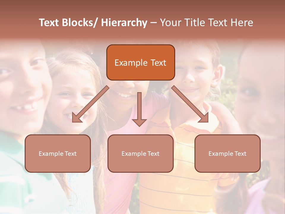 A Group Of Young Children Standing Next To Each Other PowerPoint Template