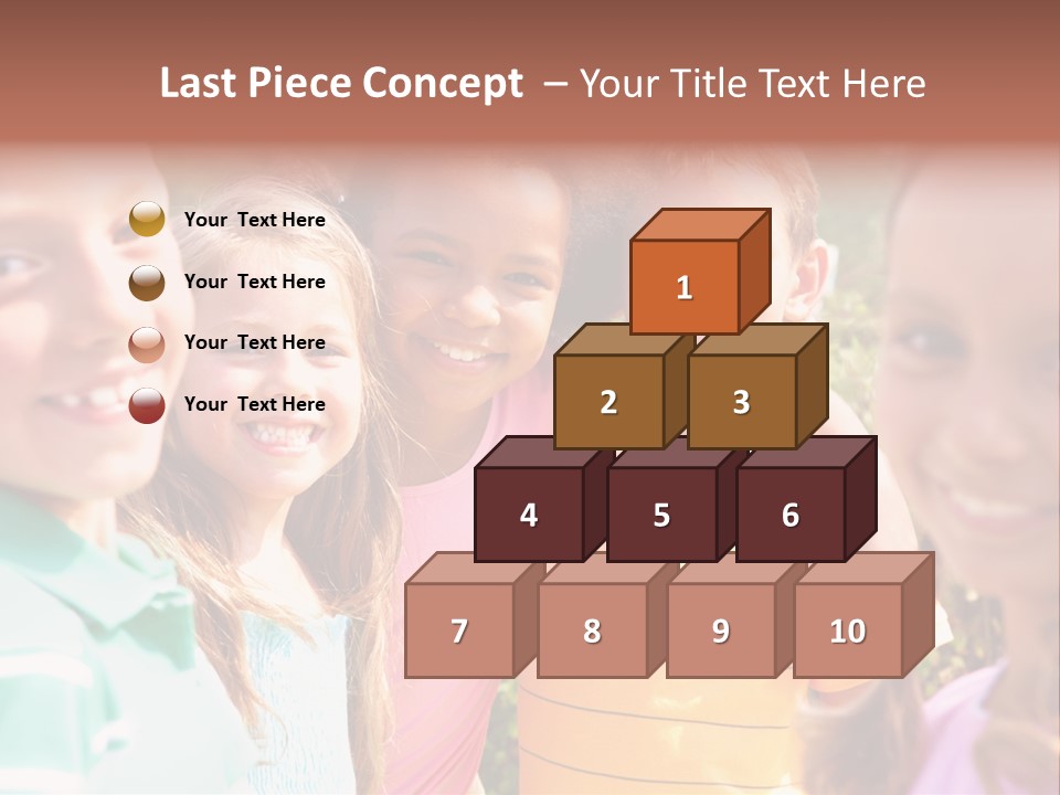 A Group Of Young Children Standing Next To Each Other PowerPoint Template
