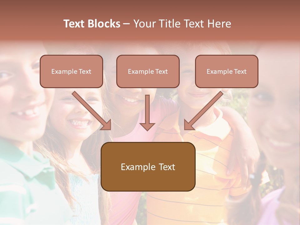 A Group Of Young Children Standing Next To Each Other PowerPoint Template